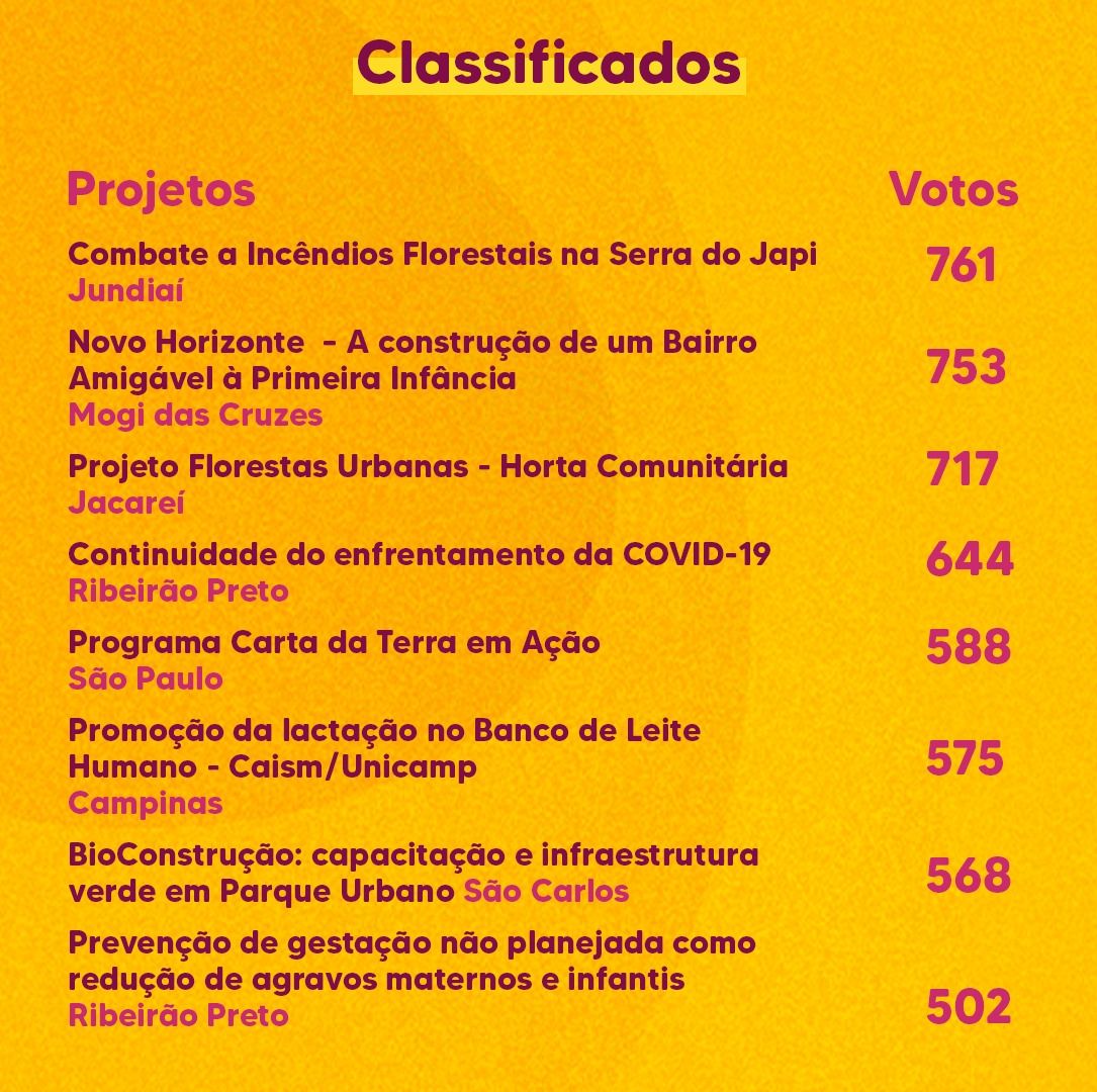 Confira os projetos classificados no Edital de Emendas Participativas 2022