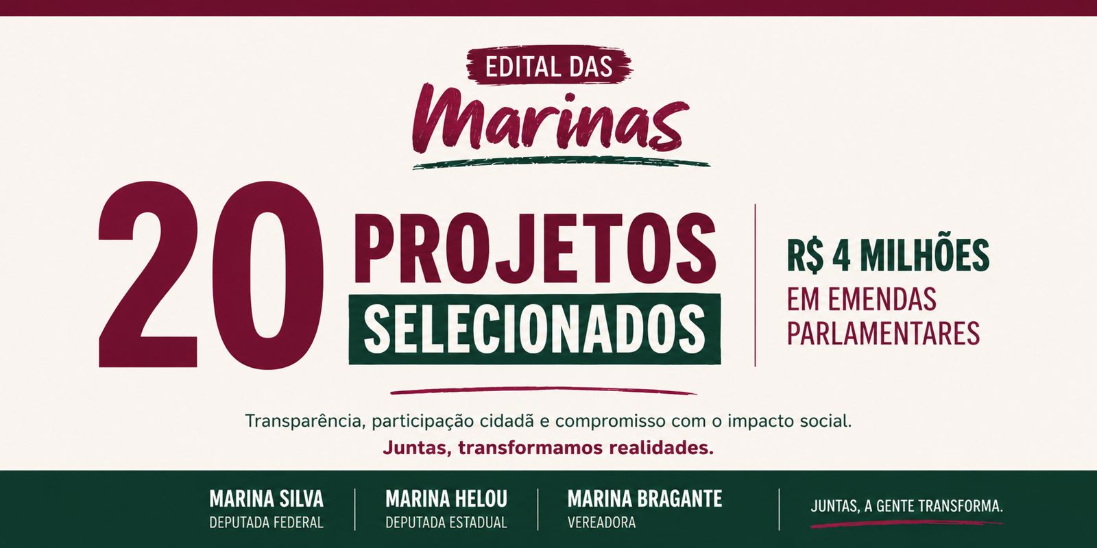Quando a sociedade participa, a democracia fica mais forte: conheça os projetos selecionados no Edital das Mar